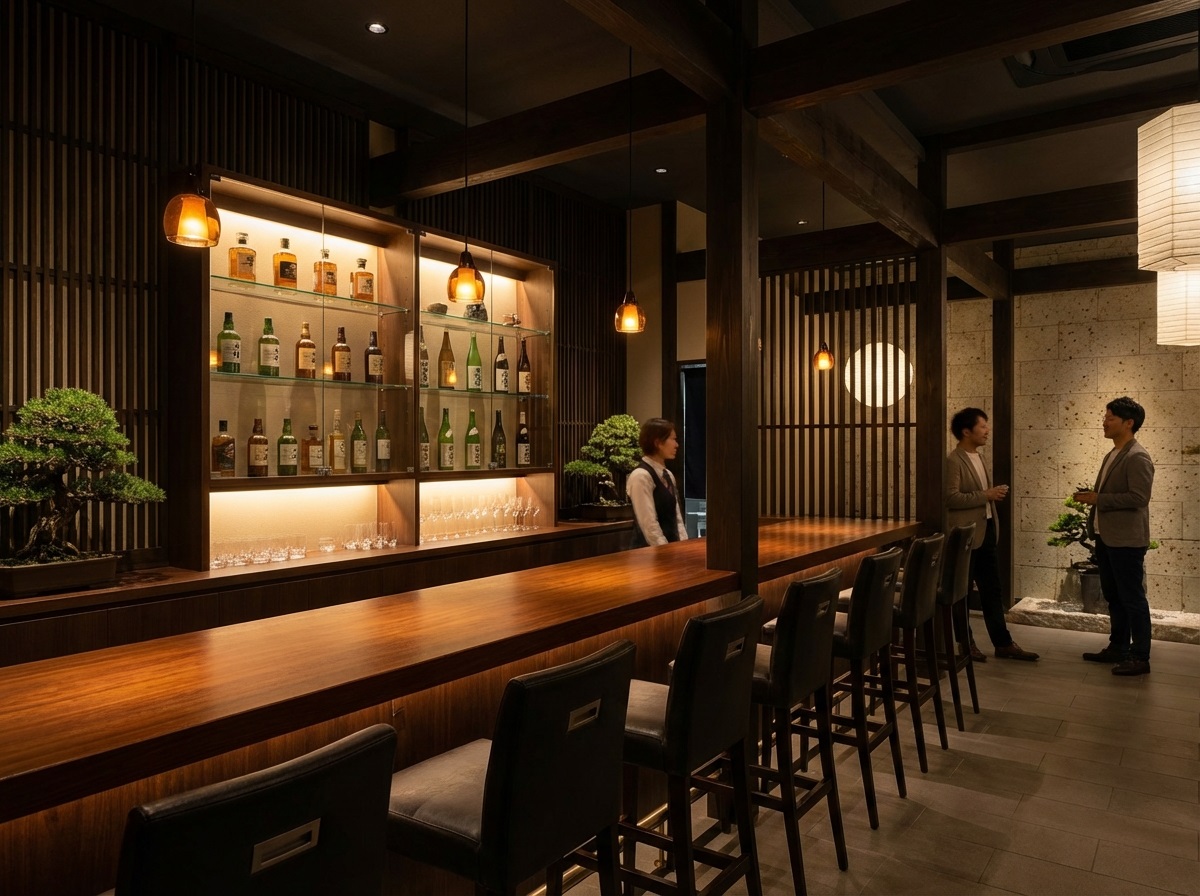 バー内装のイメージ（落ち着いた照明と上質なカウンター空間）