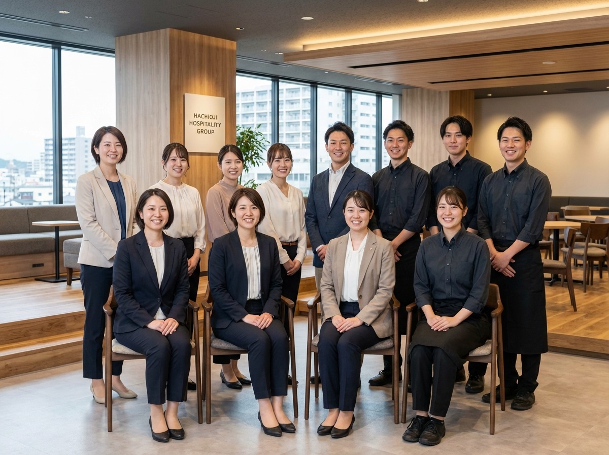 スタッフチームのイメージ（チームワークとホスピタリティ）